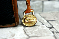 DOONEY BOURKE DAMEN ECHT LEDER MESSENGER SCHULTER VINTAGE TASCHE LOGO ANHÄNGER