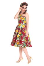 SugarShock Akela 50er retro Hawaii Rockabilly Petticoat One Shoulder Kleid