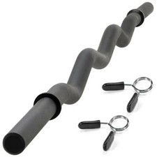 MAXXIVA Curlstange 130 cm schwarz Hantelstange Federverschlüsse Curlhantel