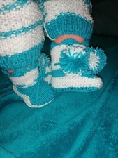 Babychucks Babyschuhe Handarbeit Geschenk  gestrickt Farbwahl Neon Neu