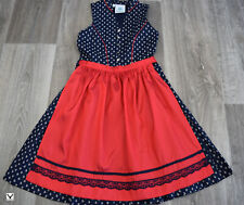 Kinder Teenager Jugend Mädchen Dirndl Stehkragen blau Isar Trachten mit Schürze