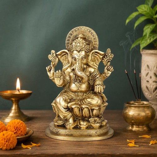 Kart messing lord ganesha - messing,