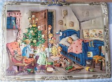 Alter Adventskalender mit Glitzer (ca. 50er Jahre)