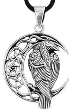 Raven in the Moon Pendant 925
