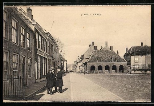 Sluis markt ansichtskarte - sluis,,