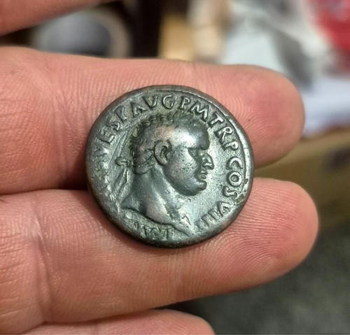 Römische bronzemünze titus - römische,