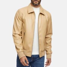 Beige Bomber Lederjacke Reines