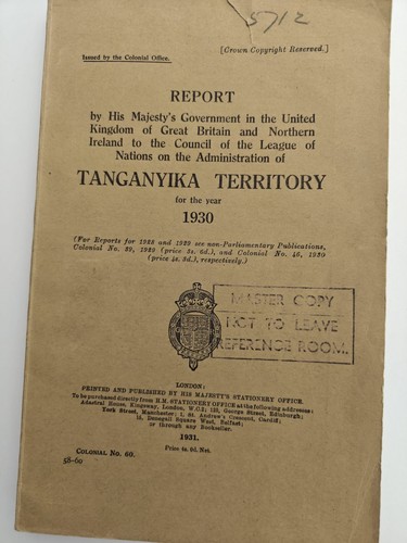 Tanganjika territoriumsbericht - tanganjika,