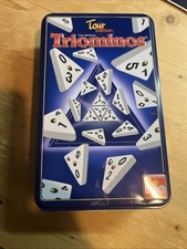 Original TRIOMINOS (Goliath, Tour Edition in Metallbox), Topzustand, vollständig