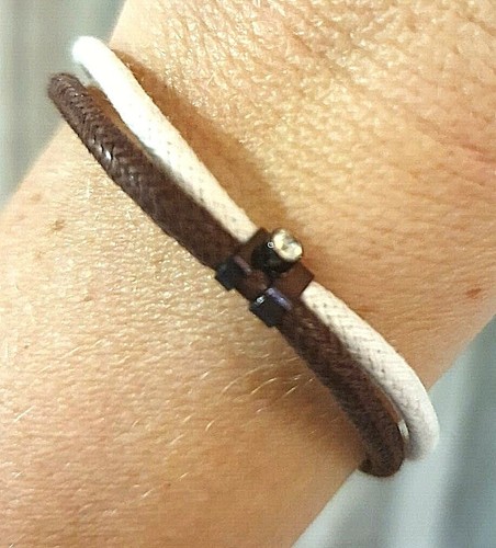 Reihig armband weiß braun - armband,