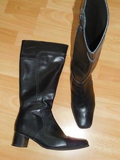Vintage schwarze Lederstiefel