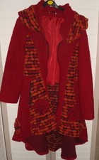 MADE IN ITALY DAMEN FILZ MANTEL ROT GR.L-XL