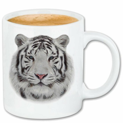 Kaffeetasse weißer tiger - kaffeetasse,