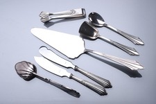 WMF Silberbesteck Fächermuster Tortenheber Gebäckzange Käsemesser Buttermesser