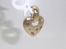 8K Gold 333 Gelbgold 5 g Smaragd Saphir Rubin Herz Anhänger für Halskette 6834