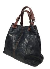 ITALY Schultertasche Damentasche echt Leder  Handtasche Ledertasche schwarz NEU!