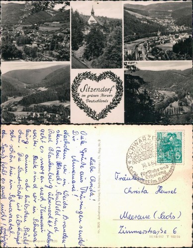 Ansichtskarte sitzendorf blick - ansichtskarte,