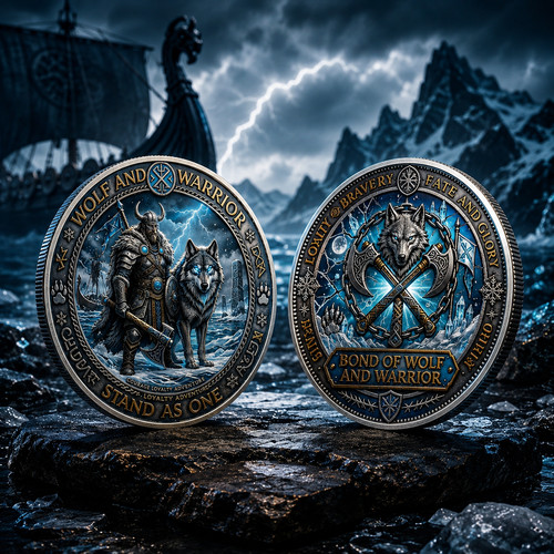 Wolf wikinger sammlermedaille - wikinger,