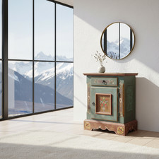 Voglauer Anno 1800 blau Kommode Anrichte Landhaus Retro shabby Vintage bemalt