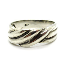 TOP Designer Ring 925er Sterling Silber Ribbed Wavy Silver Triple Band Modernist