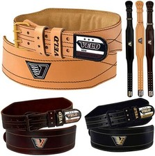 VELO Gewichtheben Gürtel für Fitnessstudio - verstellbarer Ledergürtel - schmal 4"