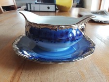 Alba Iulia Porzellan Sauciere Rumänien Blau Silber 1 Teil Vintage