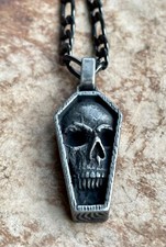 Sarg Skull Totenkopf Anhänger Gothic Schmuck Punk Zauber schwarz Magie Steampunk