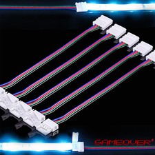 🔴 5x RGB LED Stripe Schnell Verbinder 5cm Kabel Adapter 4 Pin Stecker Lichtband