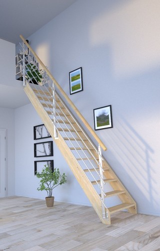 Holztreppe korfu gerade design - holztreppe,