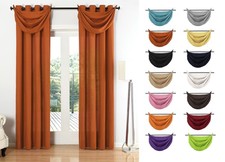 Vorhang Set 6 teilig Blickdicht Schal Gardine Ösen Microsatin Segel Querbehang