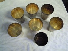 Vintage 7 gr Trinkbecher versilbert WMF EP BRASS Gravur 10cm 941g Taufe Hochzeit