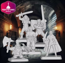 HELDEN Figuren Minis für Tabletop HeroQuest D&D Barbar Zwerg Alb Zauberer Ragnar