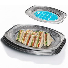 Enpack Alu Servierplatte 35x24 cm - optimal für Buffet Party - Grillplatten oval