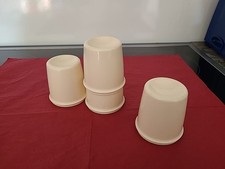 4 Abdeckungen / Deckel für Eierbecher von Tupperware - Creme - 6,5 cm hoch