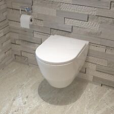 AICA Badezimmer Modern Hänge Wc Toilette Mit Slim Soft-Close-Sitz WeiB