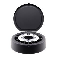 Aschenbecher mit Glutlöscher / Gluttöter und Deckel schwarz, 14 cm Sturm Ascher