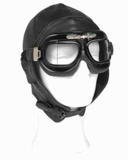 Leder Fliegermütze XXL
