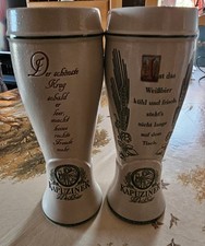 2x Kapuziner Weissbier Bierkrug mit Henkel 0.5 Liter Neuwertig Unbenutzt