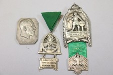 3x Medaille Abzeichen Bundesschießen 1x Silber um 1905/10 (HB880)