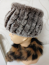 Pelz Stirnband Rundschal Loop Halswärmer  Unisex Rexkaninchen Dehnbar Unisex 