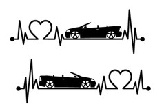 2 x Opel Astra G Cabrio • Aufkleber • Sticker • Herzlinie Pulsschlag Tuning o27