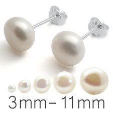 Ohrringe aus 925 Silber Perlen Ohrstecker 3mm-11mm für Damen Perlenohrringe