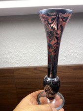 Antike Glasvase mit einem Muster aus Slber Overlay