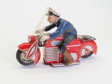 Gama Nr. 126 Polizei Motorrad rot mit Friktionantrieb; 1950er Jahre