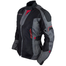 Akuma Sommer Damen Motorradjacke schwarz/ anthrazit/ rot - Größe S-XL