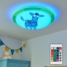 RGB LED Wand Leuchte Kinder Spiel Zimmer Zebra Decken Glas Lampe FERNBEDIENUNG