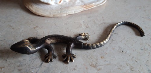 Gecko aus bronze - aus, skulptur