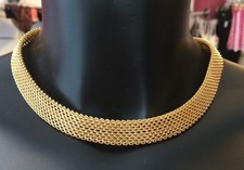 Kette in feiner Drahtoptik / gold / glatt / ca. 43 cm lang / neu / Modeschmuck