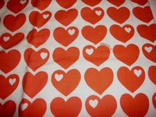 Kopfkissenbezug  Baumwolle Herzen rot Graziela 80x80  70er vintage