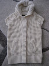 CRASH ONE Weste Strickjacke mit Kapuze weiß Gr. 146 